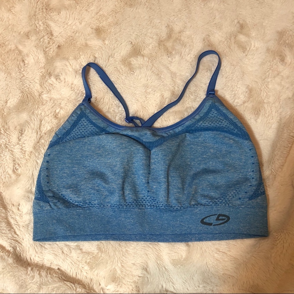 Blue Champion Cross Cross Sports Bra